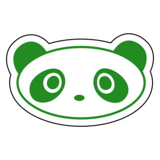 Oval Face Panda Sticker (Green)